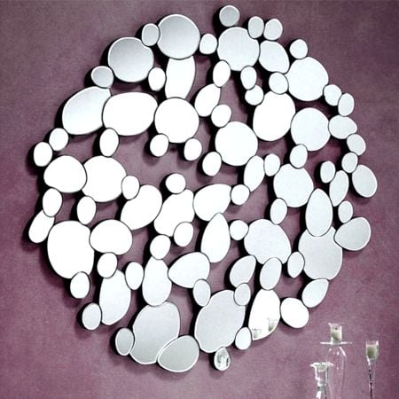 Circular Pebble Cluster Wall Mirror